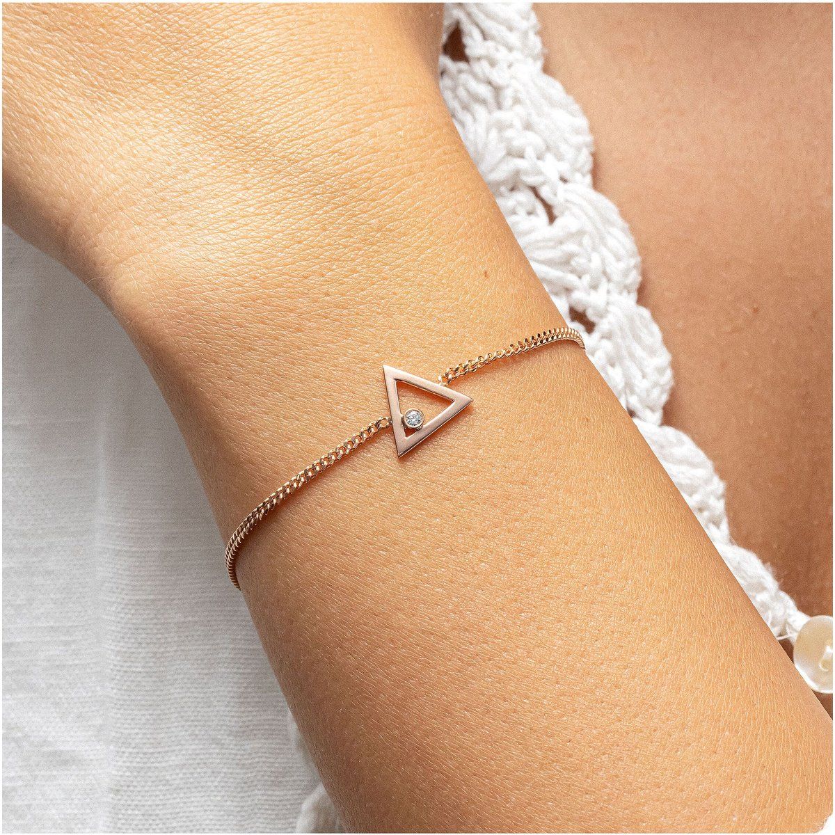 cai Armband 925 Sterling Silber rosé vergoldet Dreieck Zirkonia