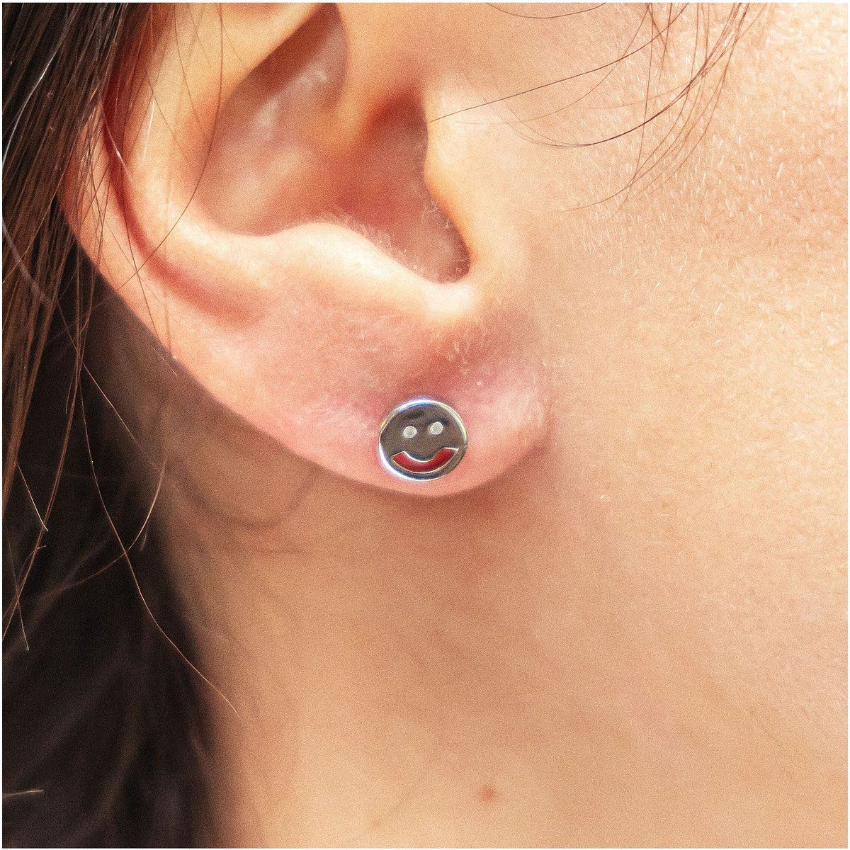 cai Ohrstecker 925/- Sterling Silber rhodiniert Smile
