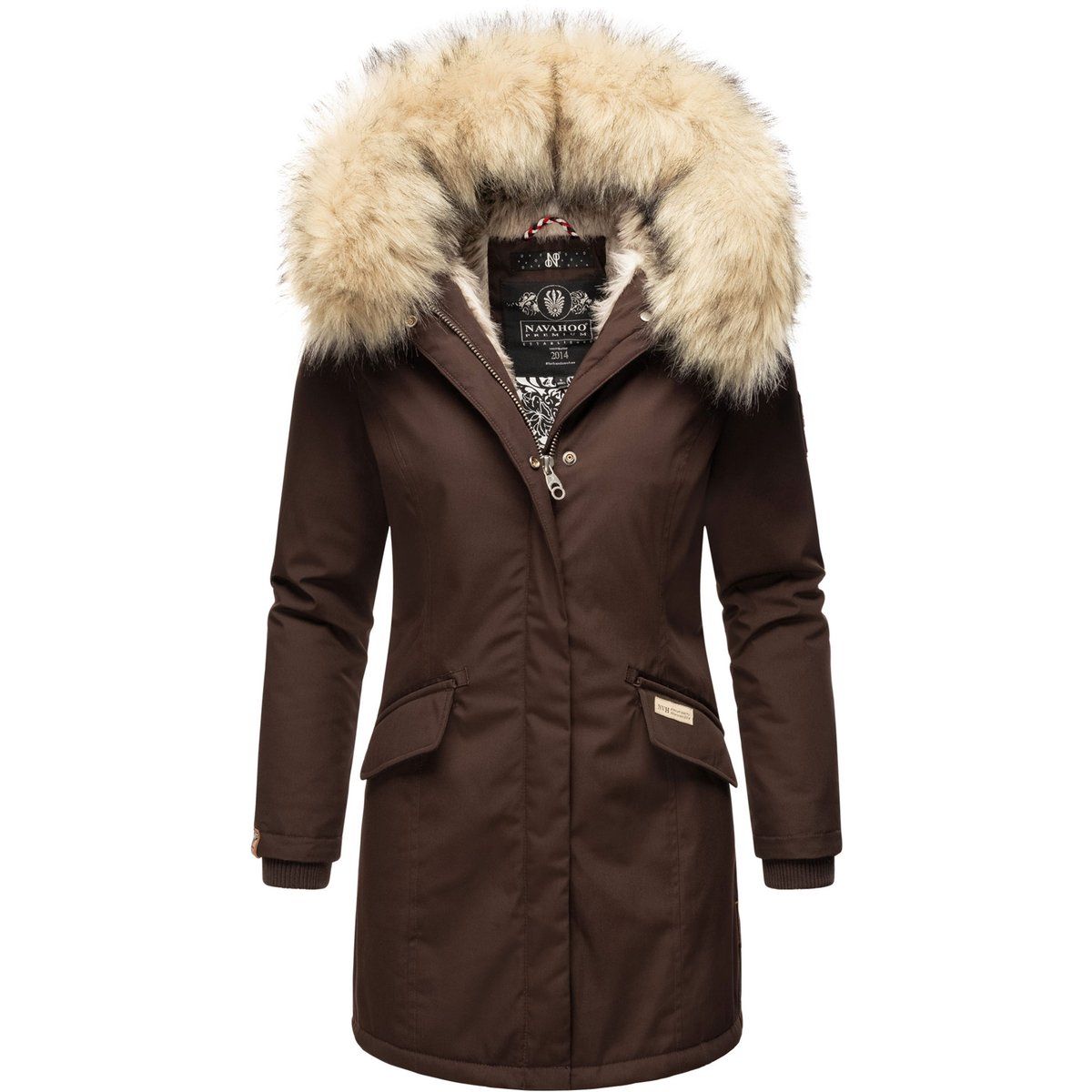 Navahoo Damen Winter Parka Cristal – Premium Kollektion mit Abnehmbarem Kunstfellkragen