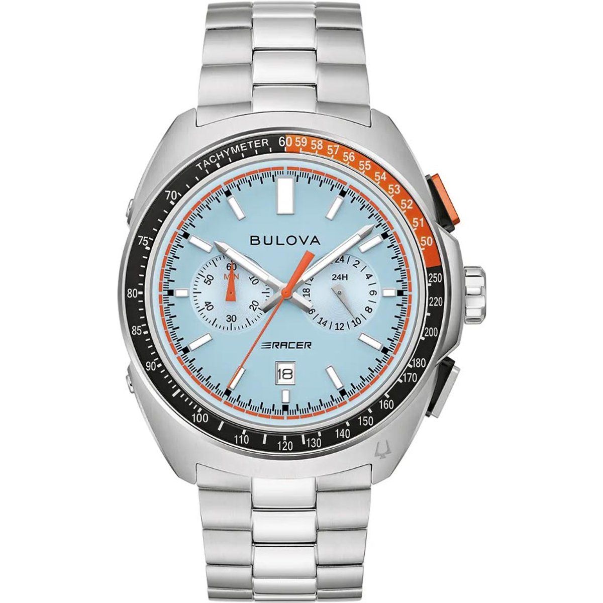Bulova Racer Chronograph Silber Herren Armbanduhr 98B432