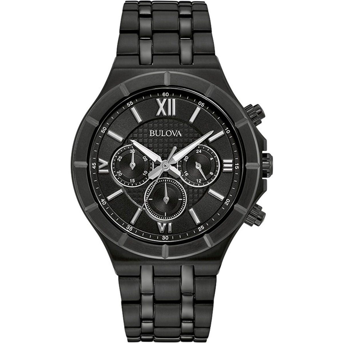 Bulova  Schwarz Herren Armbanduhr 98A242