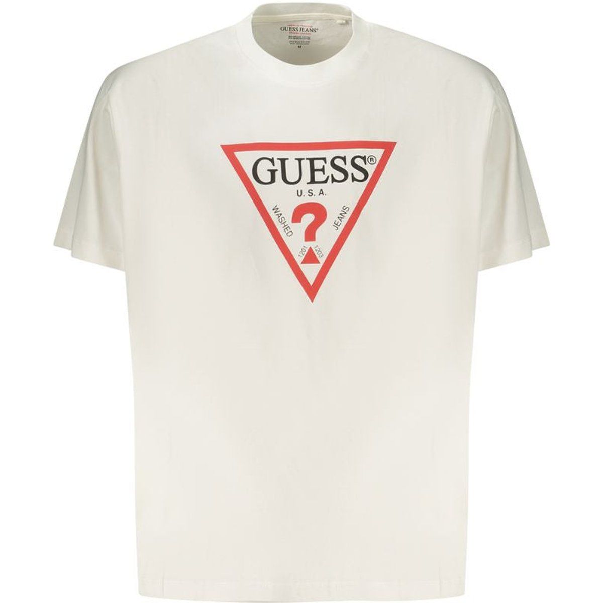Guess Jeans Weißes Baumwoll Herren T-Shirt
