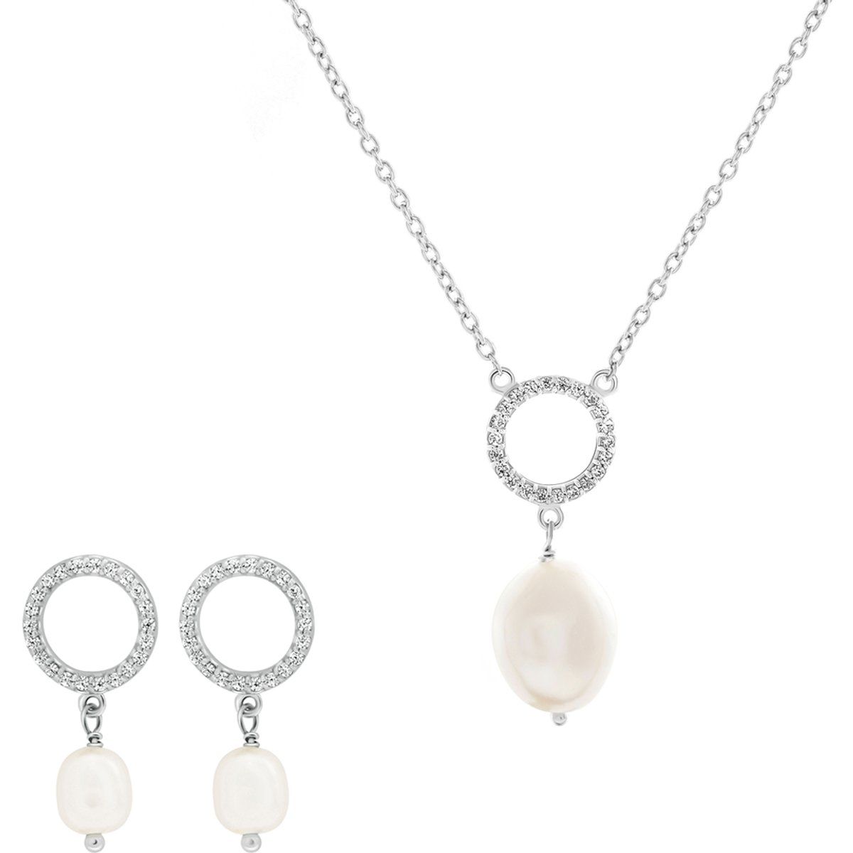 Schmuckset mit Kreis und Perlen