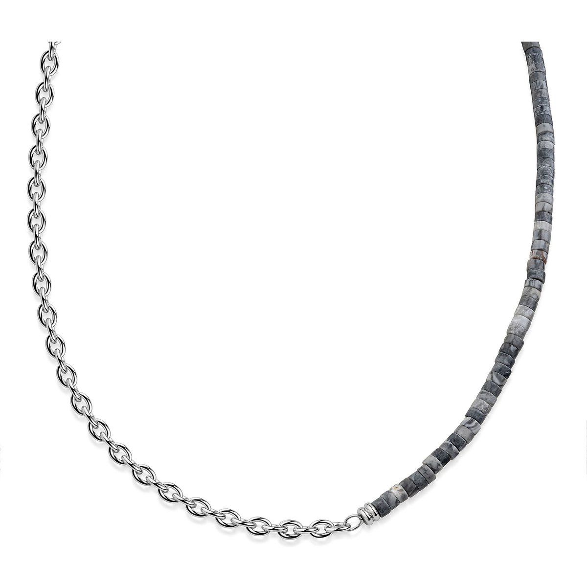 Collier mit Ankerkette und Jaspisperlen