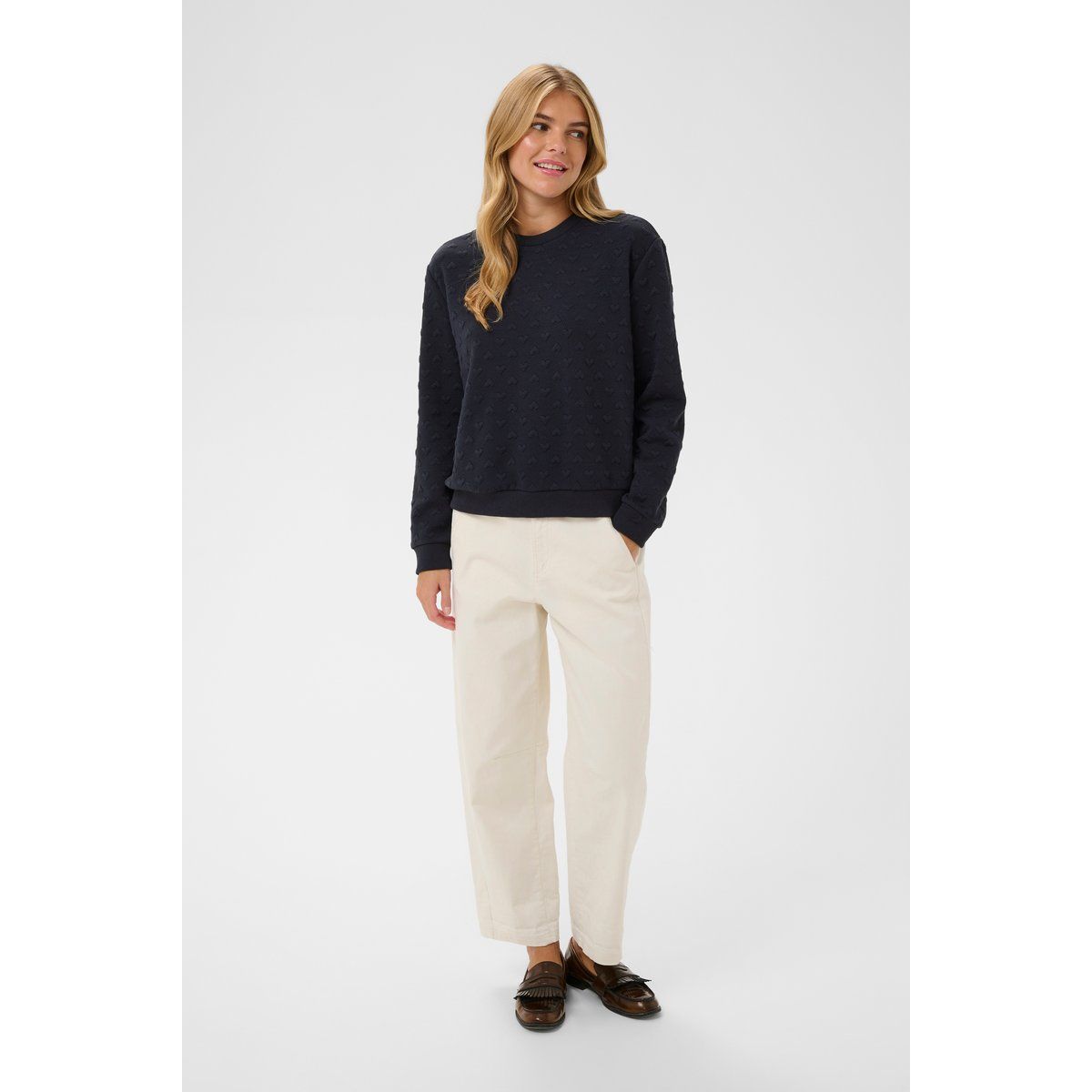 Sweatshirt mit Herz-Strukturmuster