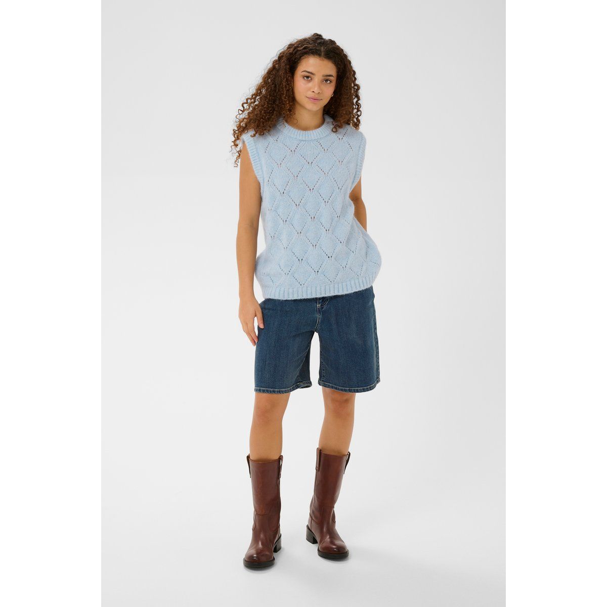 Jeans-Bermudas mit gerader Passform