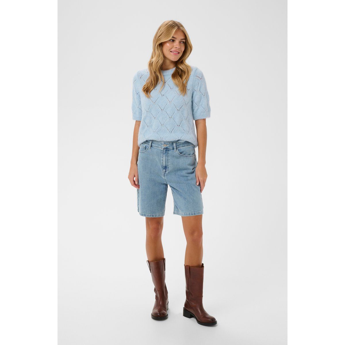 Jeans-Bermudas mit gerader Passform