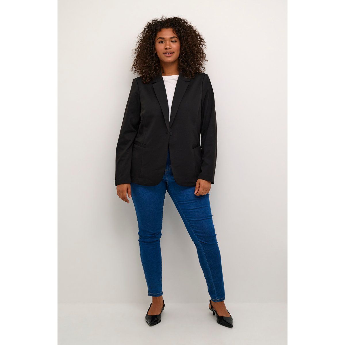 Klassischer Einknopf-Blazer mit Revers