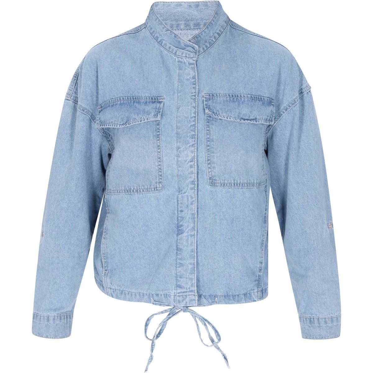 Lässige Jeansjacke mit Kordelzug