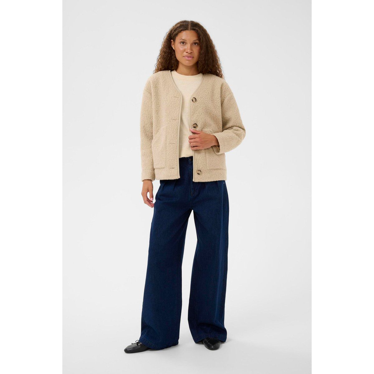 Strukturierte Jacke mit Knopfleiste