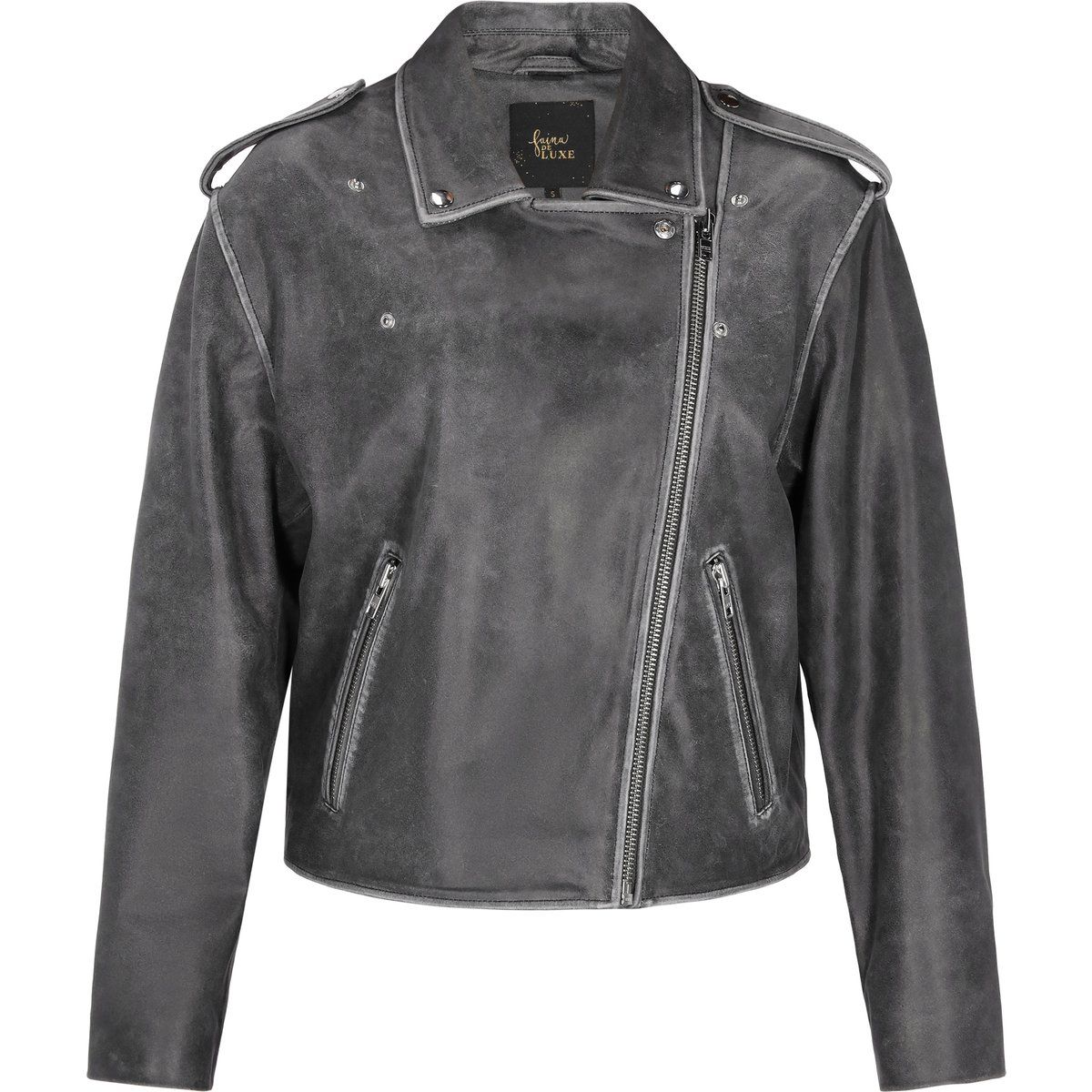 Oversized Vintage Leder Bikerjacke