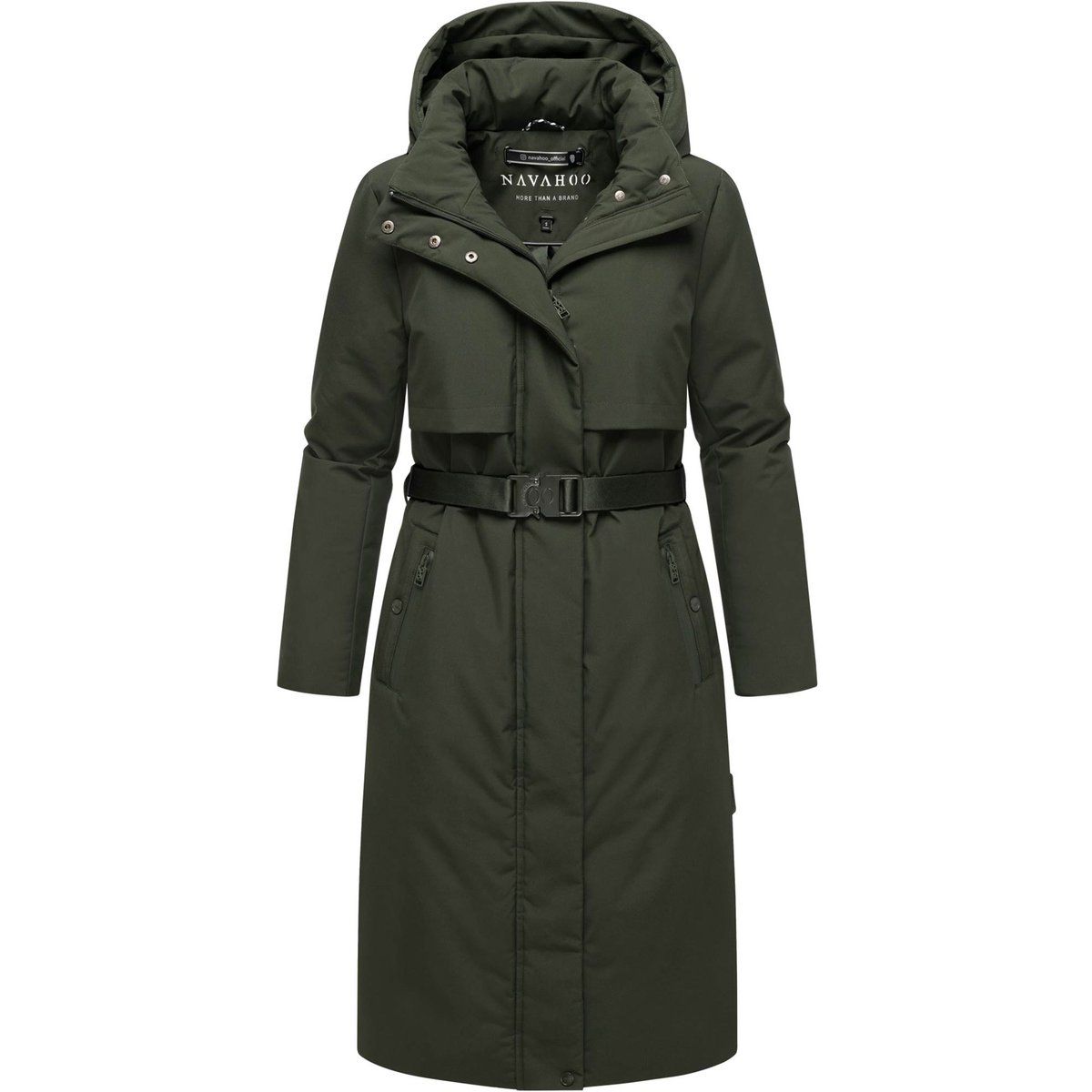 Wetterfester langer Parka mit Gürtel