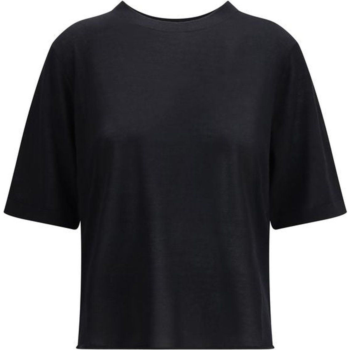 Minimalistisches Cashmere-T-Shirt aus Feinstrick