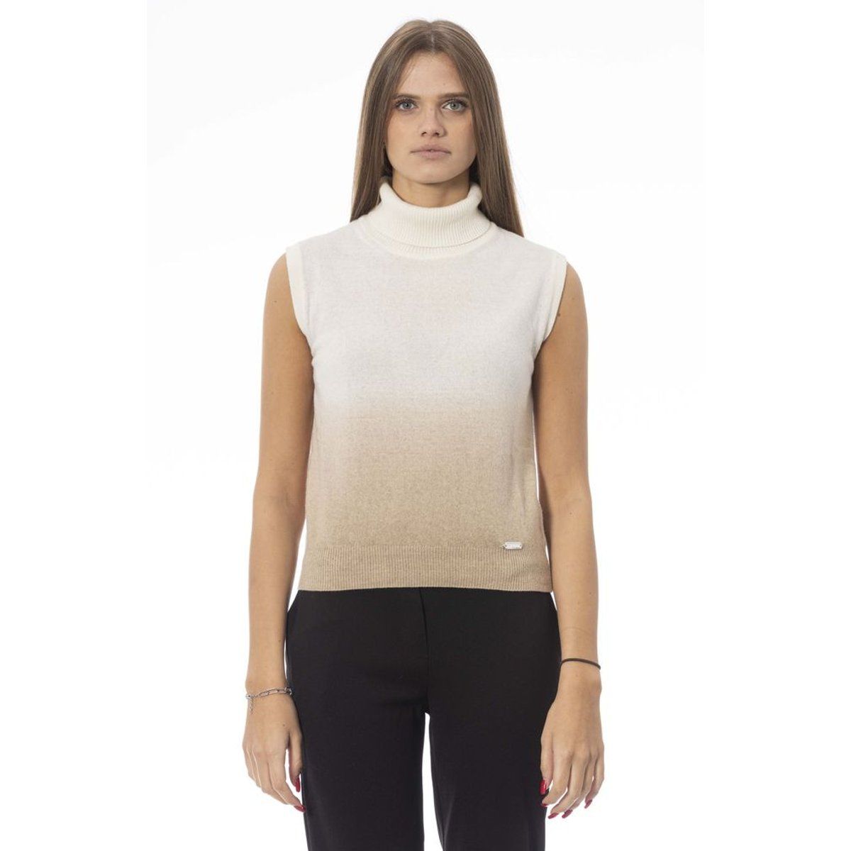 Strickweste mit Rollkragen und Farbverlauf