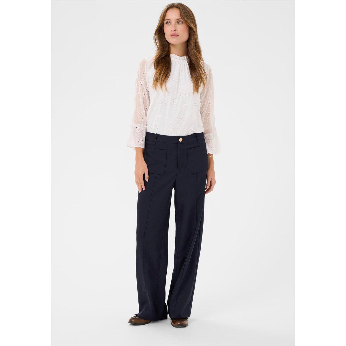 Weit geschnittene High-Waist Hose