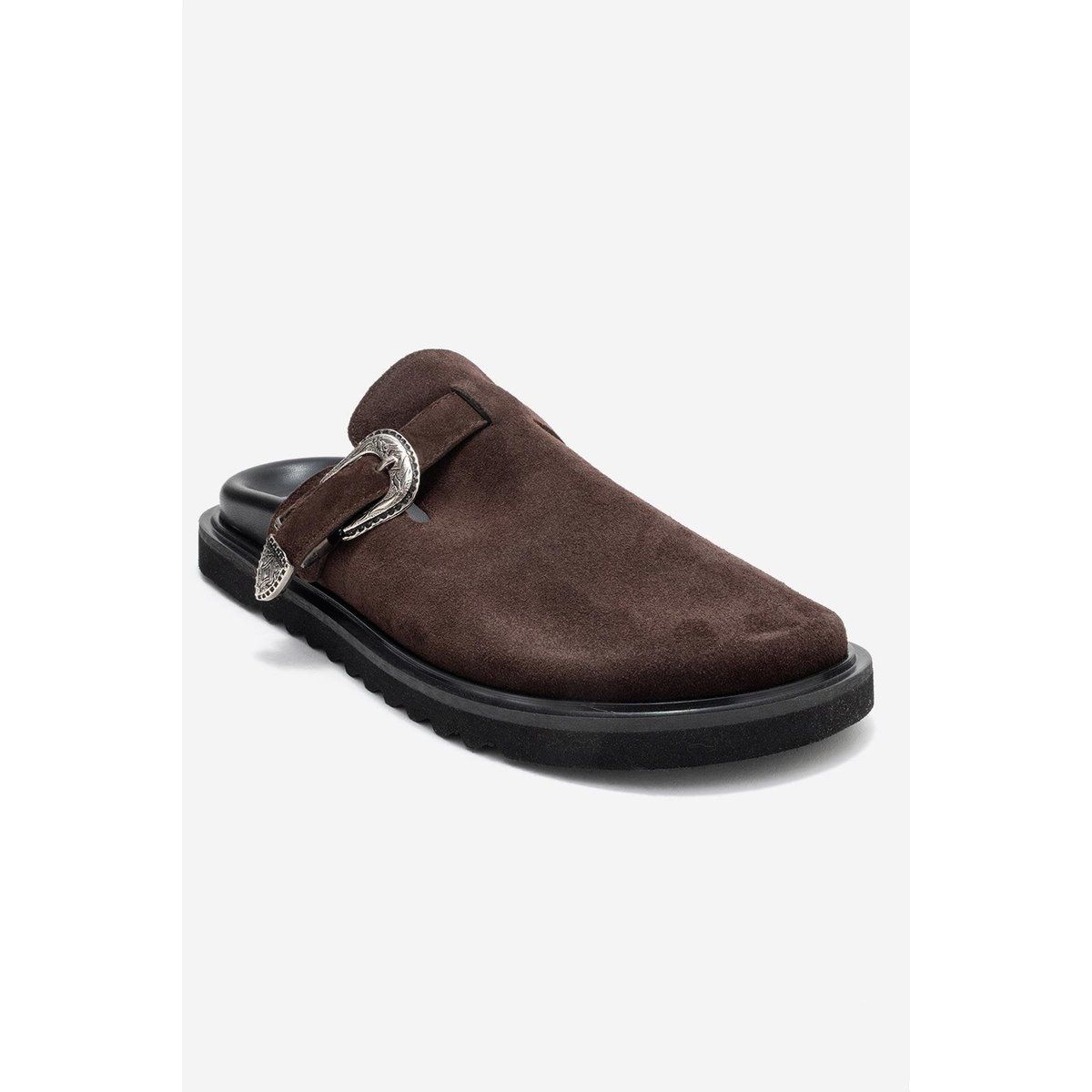 Wildleder-Mule mit Western-Schnalle