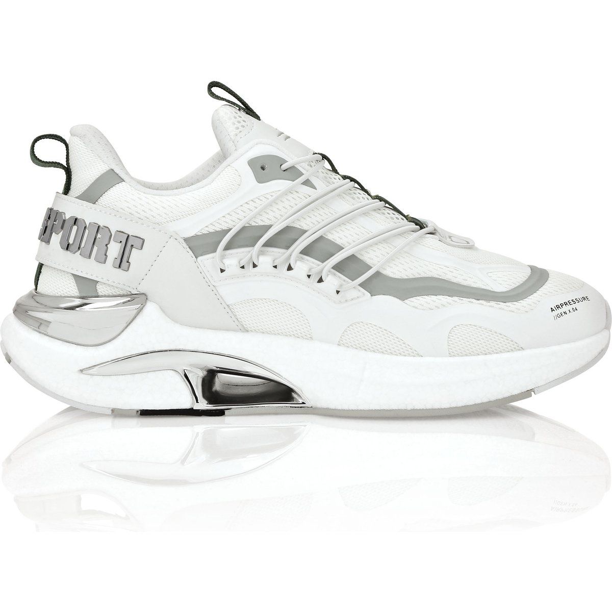 Futuristische Laufschuhe mit Chrome-Details