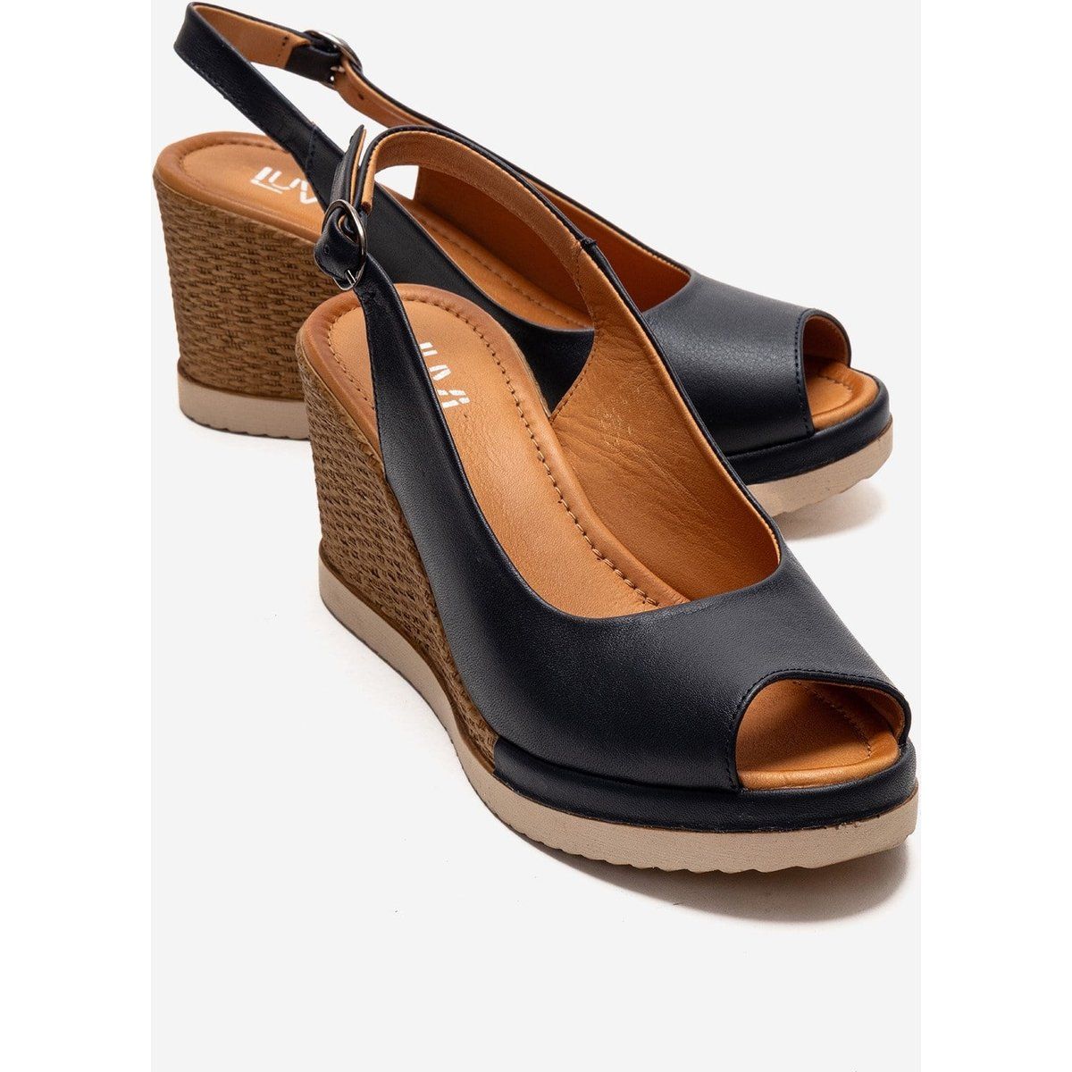 Elegante Peep-Toe Keilsandaletten
