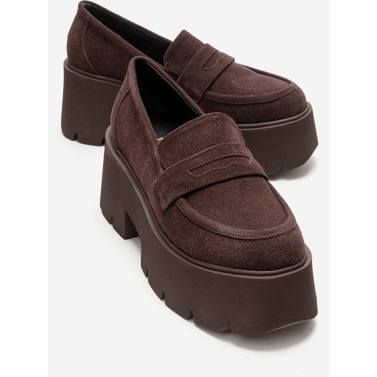 Chunky Plateau-Loafer aus Wildleder