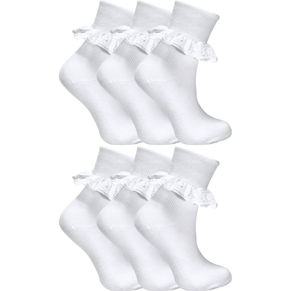 Rüschensocken mit Spitzenbesatz