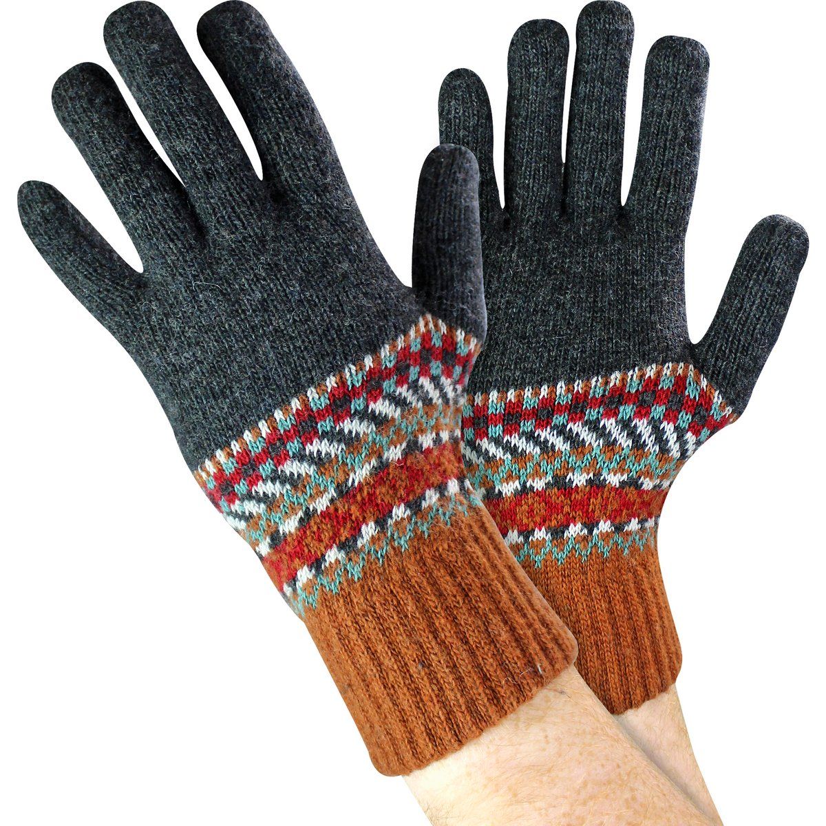 Klassische Fairisle Wollmix-Handschuhe