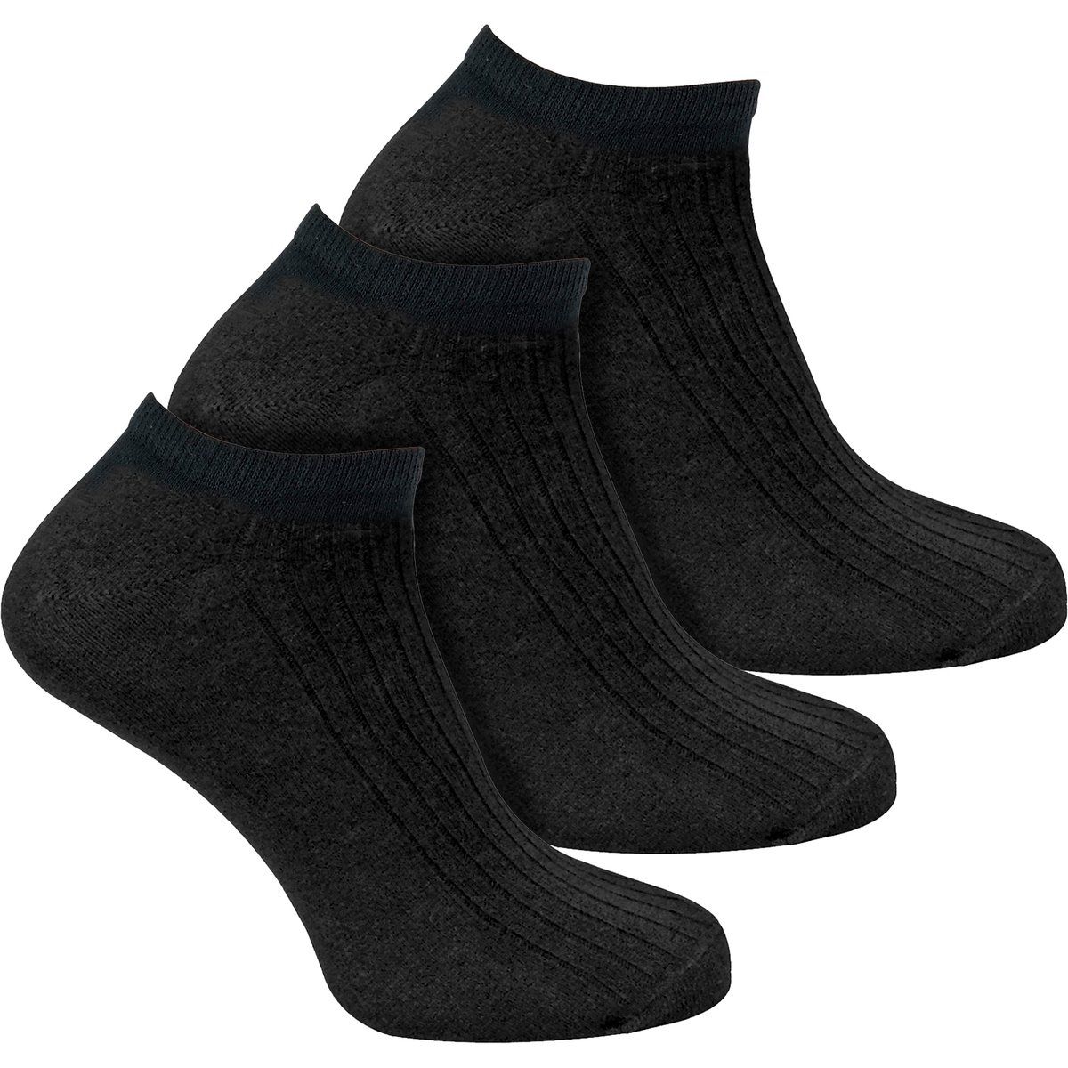 Gerippte Baumwoll-Sneaker-Socken