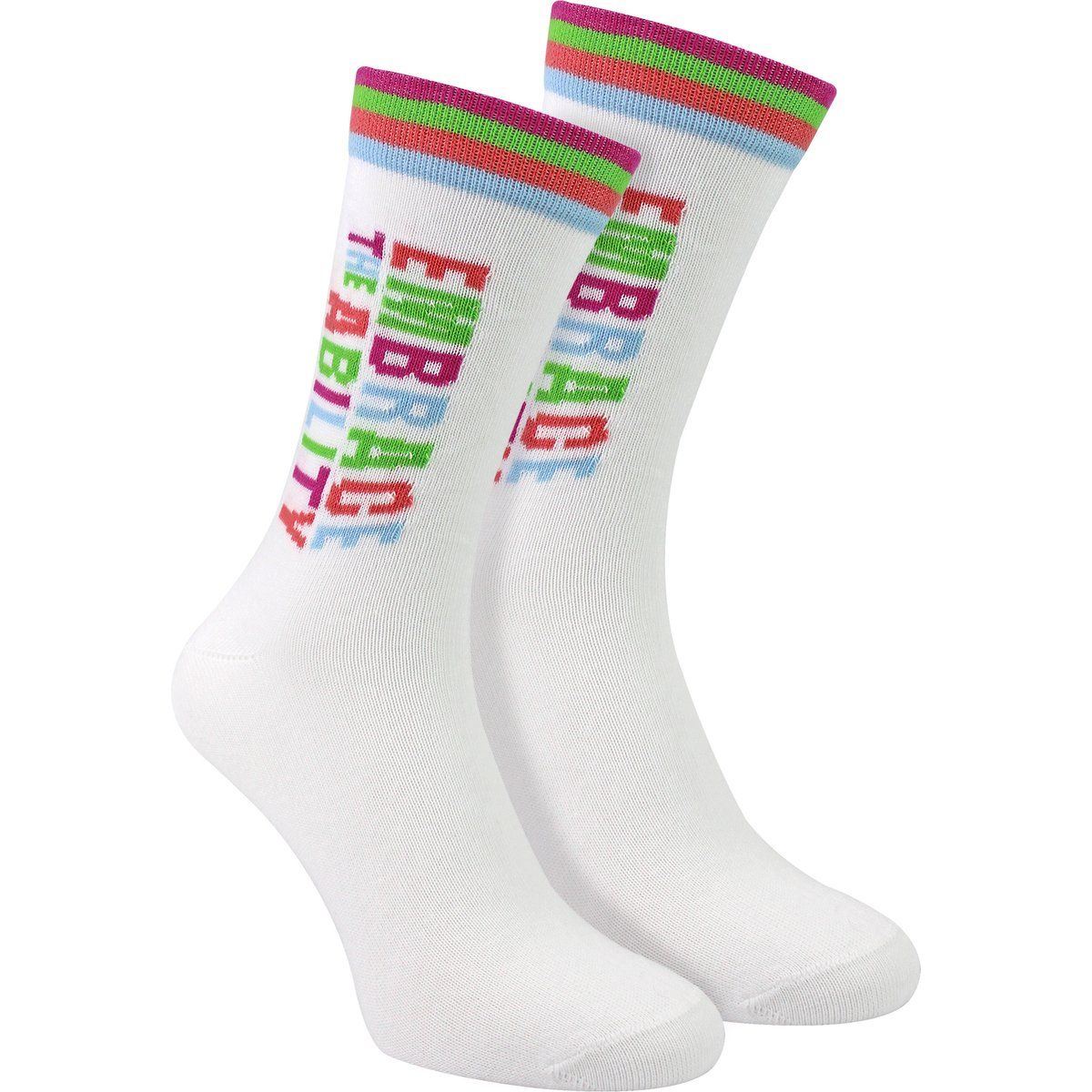 Socken mit 'Embrace The Ability' Slogan