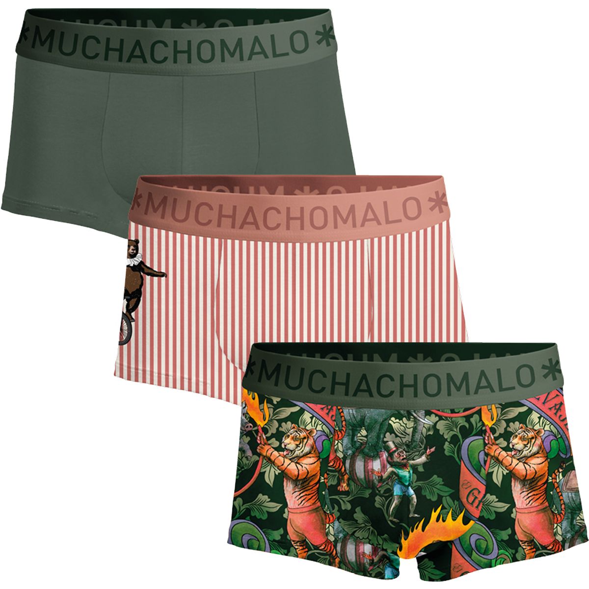 Gemusterte Baumwoll-Boxershorts im Dreierpack