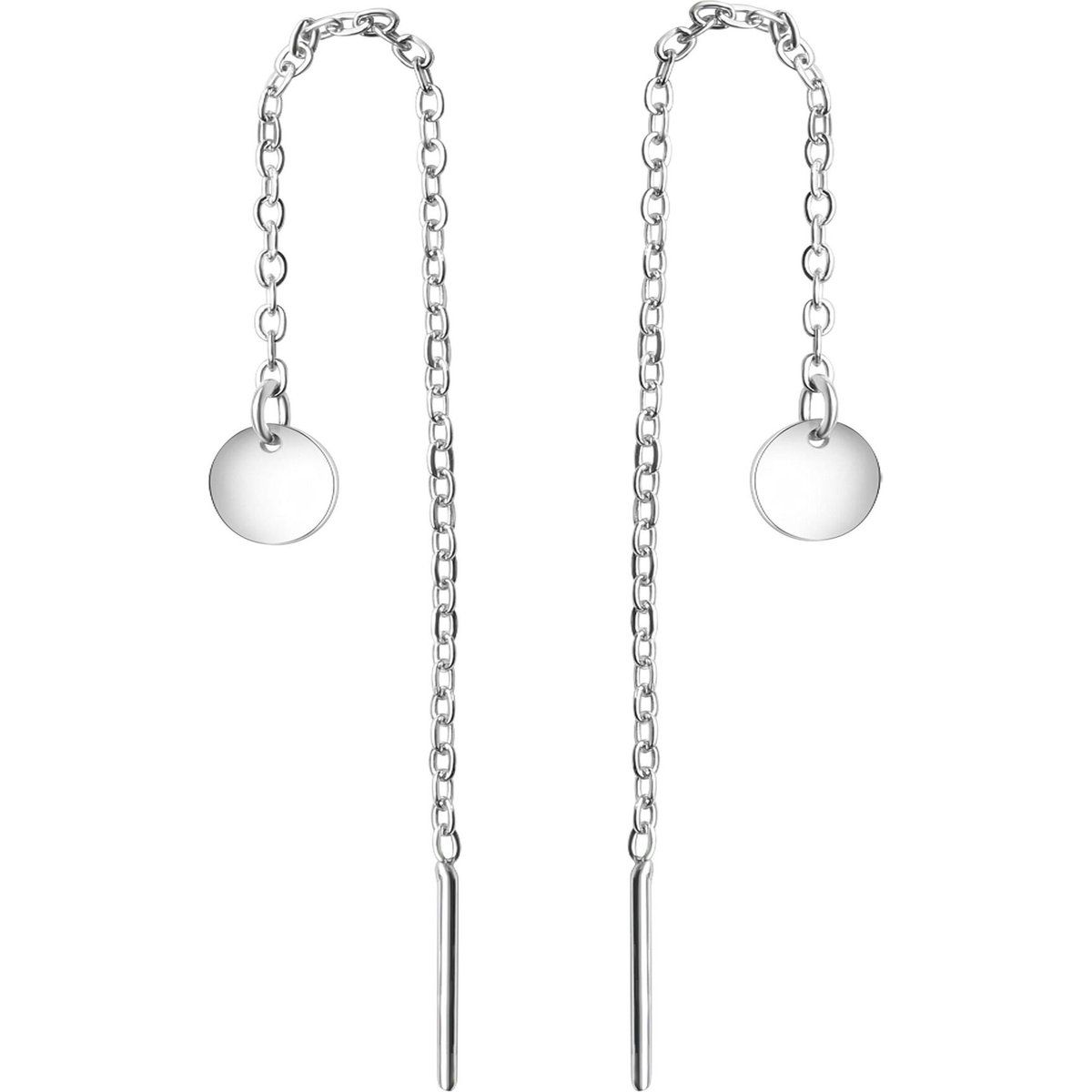 Minimalistische Durchziehohrringe mit Plättchen