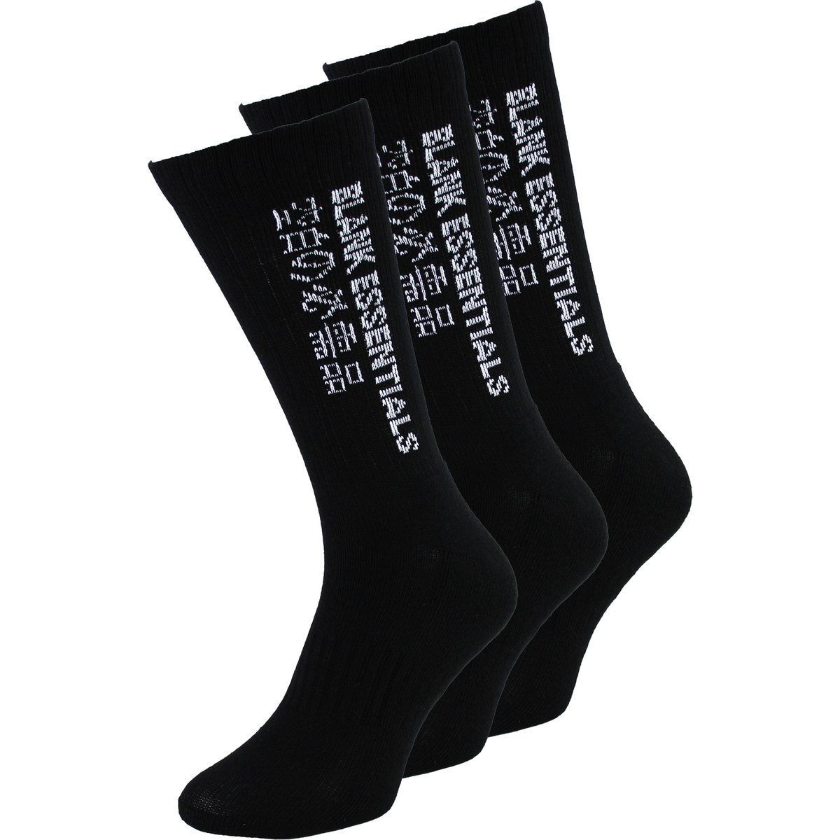 Gerippte Crew-Socken mit Typografie