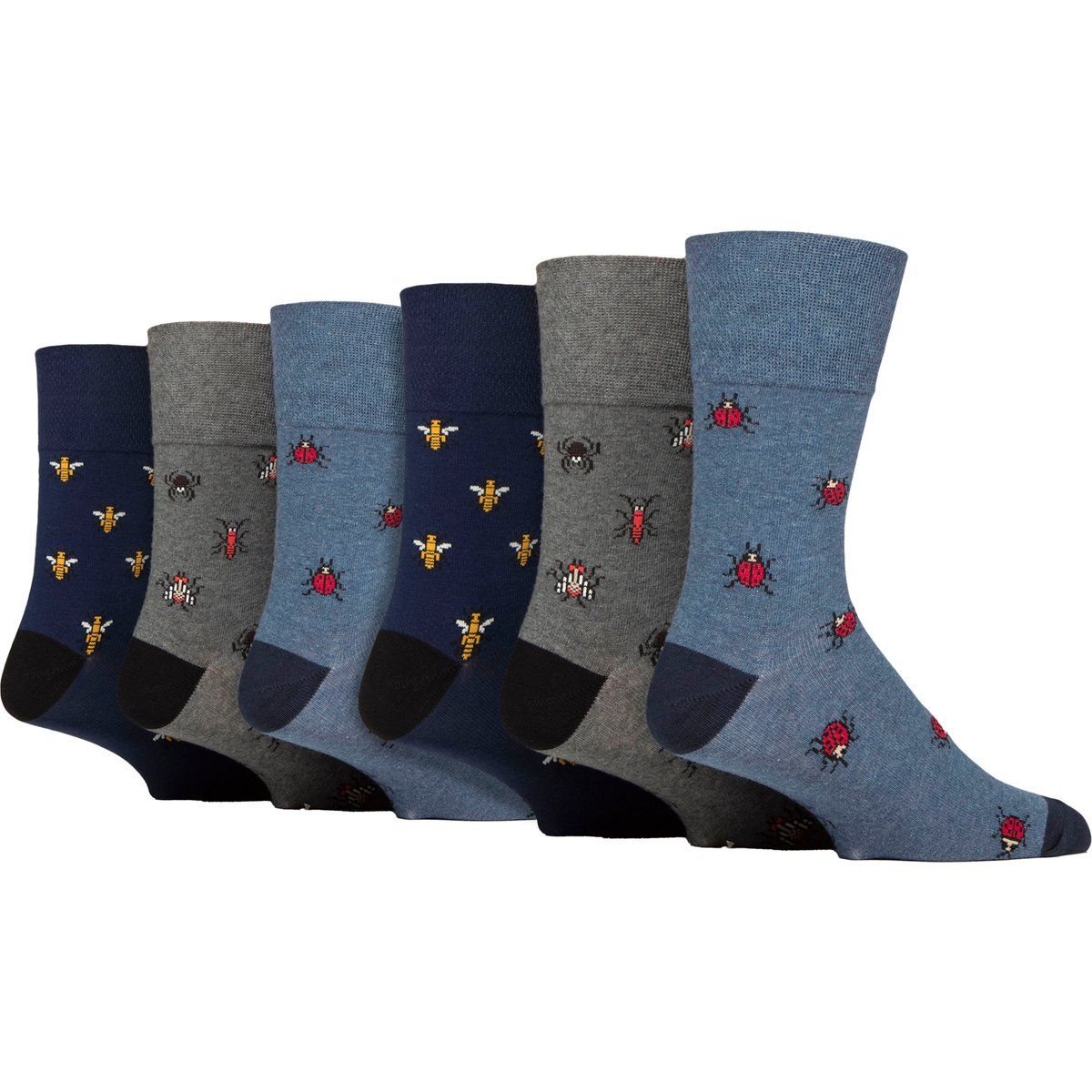 Gemusterte Baumwollsocken ohne einschneidenden Gummibund