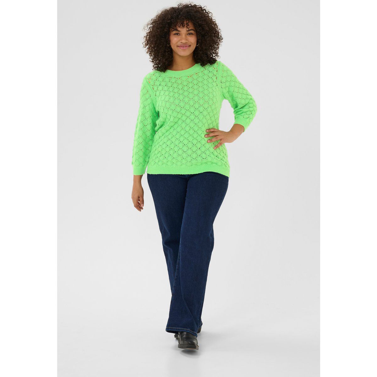 Strukturierter Strickpullover mit Lochmuster