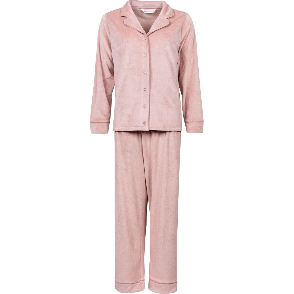Plüschiges Thermo-Pyjama-Set mit Knöpfen
