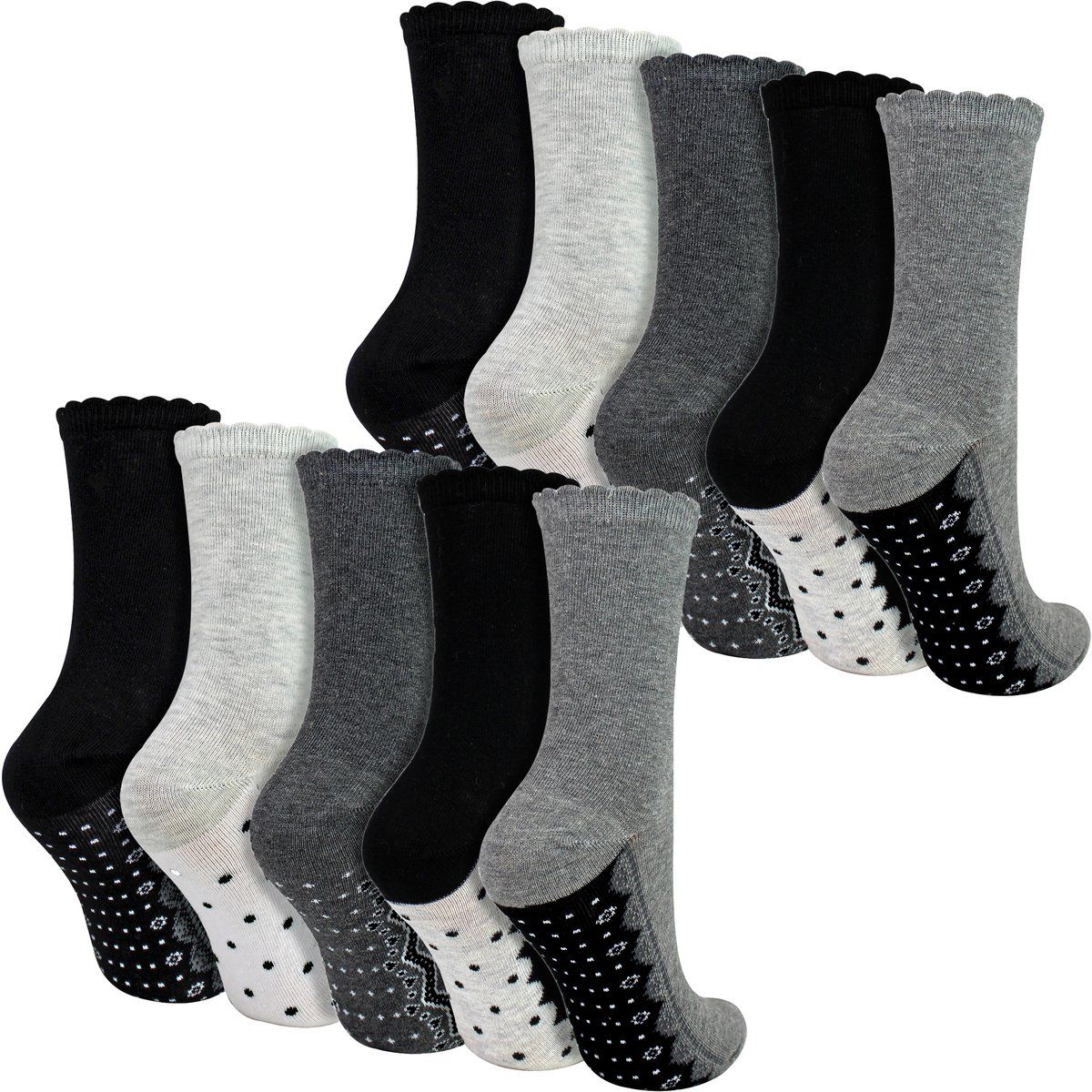 Socken mit Wellensaum und Lochmuster
