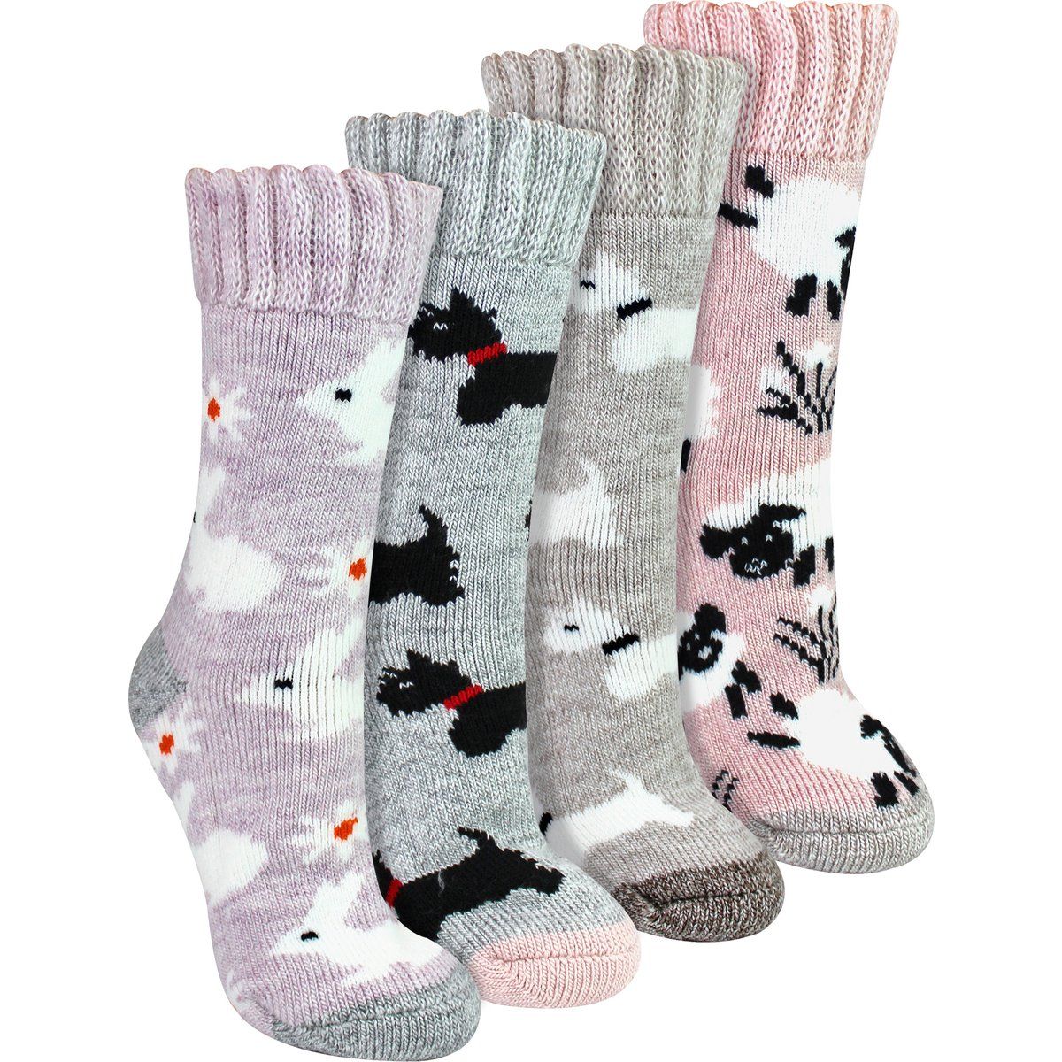 Flauschige Bettsocken mit Tiermustern
