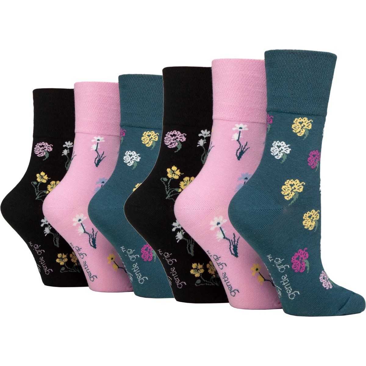 Blumige Socken mit sanftem Bund