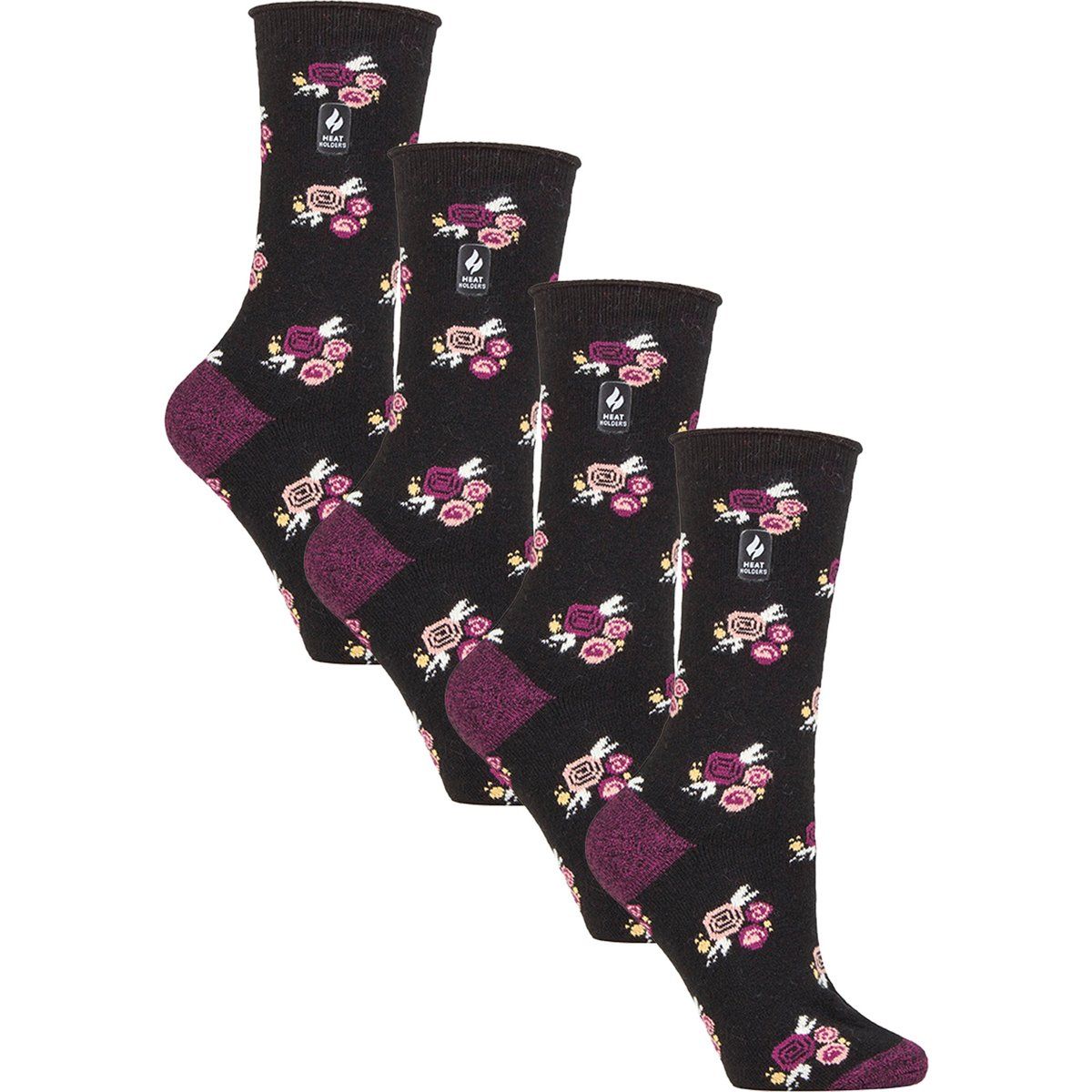 Leichte Thermosocken mit Blumenmuster