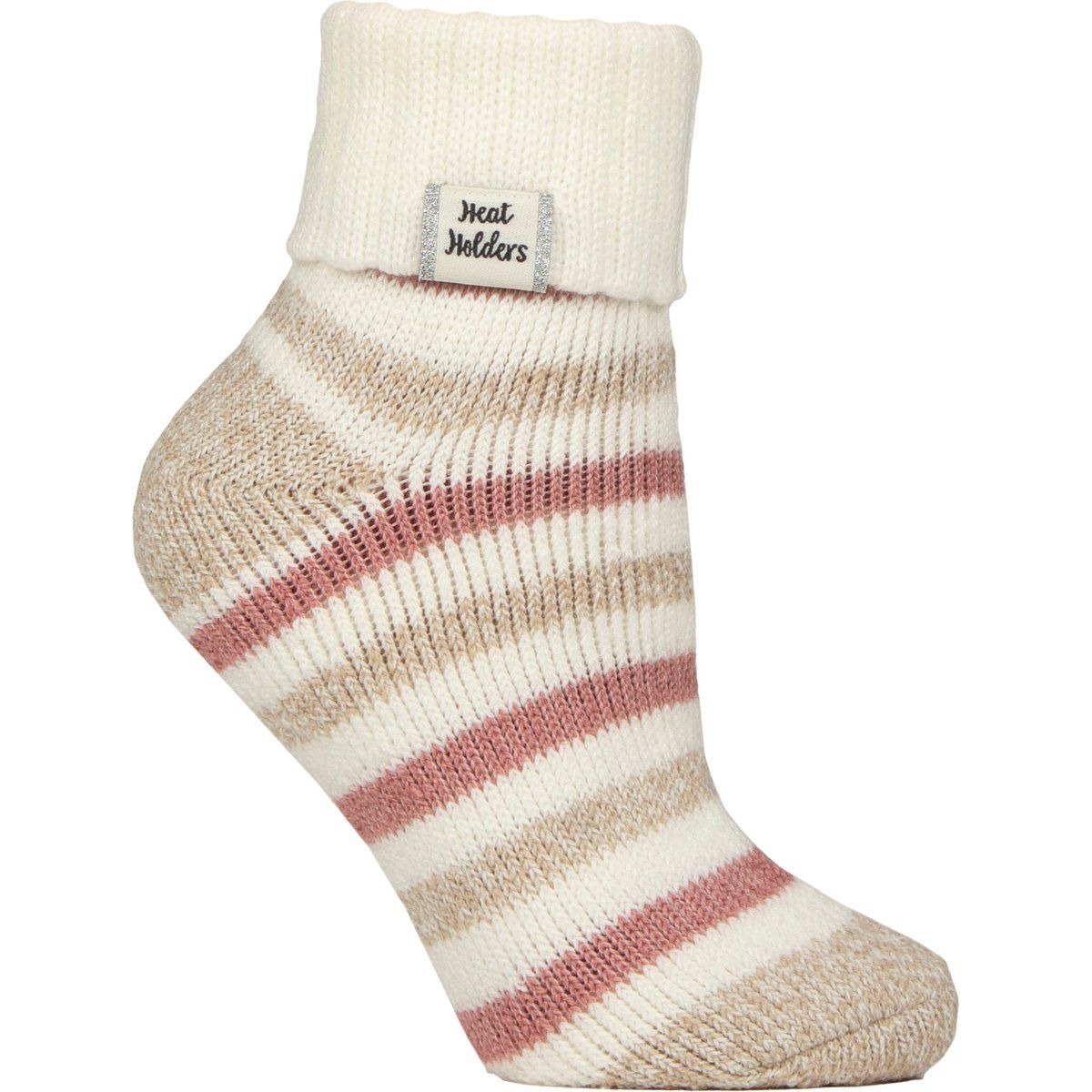 Gestreifte Thermo-Strickschlafsocken