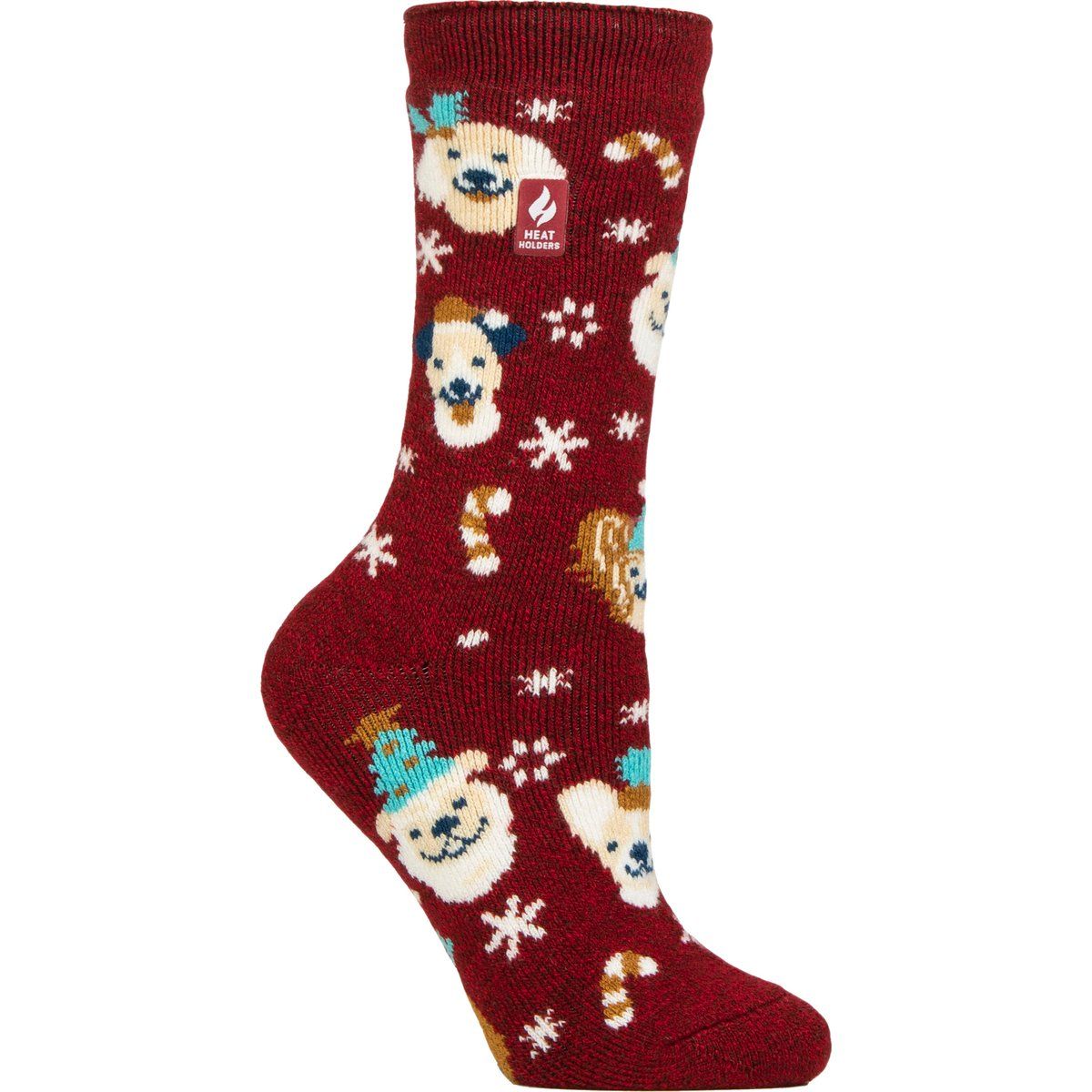 Thermosocken mit festlichem Hundemuster