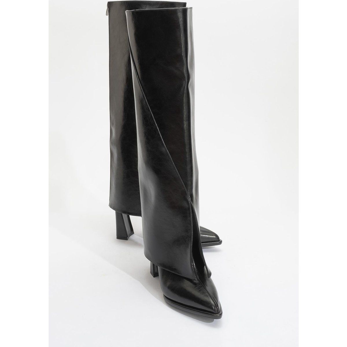 Wandelbare Kniehohe Stiefel mit Blockabsatz