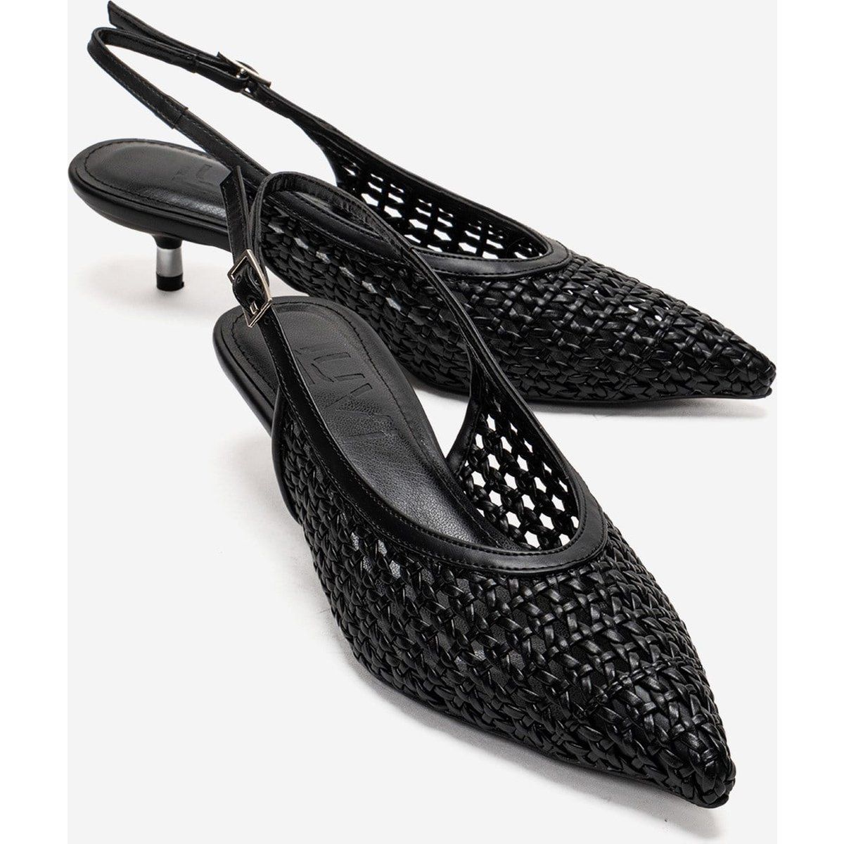 Elegante geflochtene Slingback Kitten-Heels