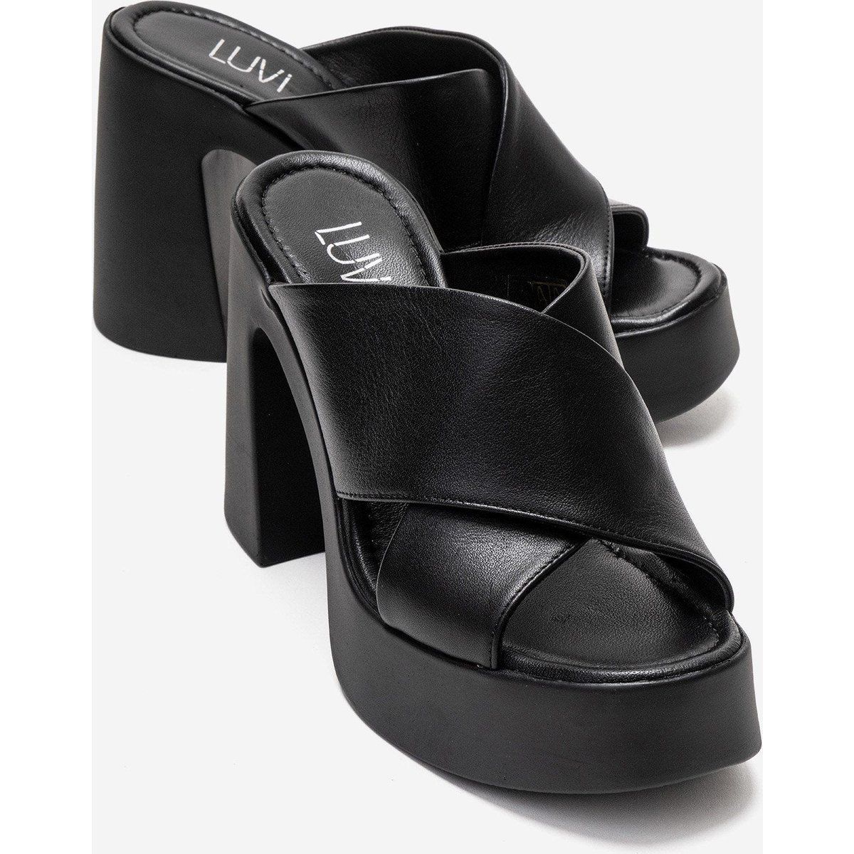 Minimalistische Plateau-Mules mit Blockabsatz