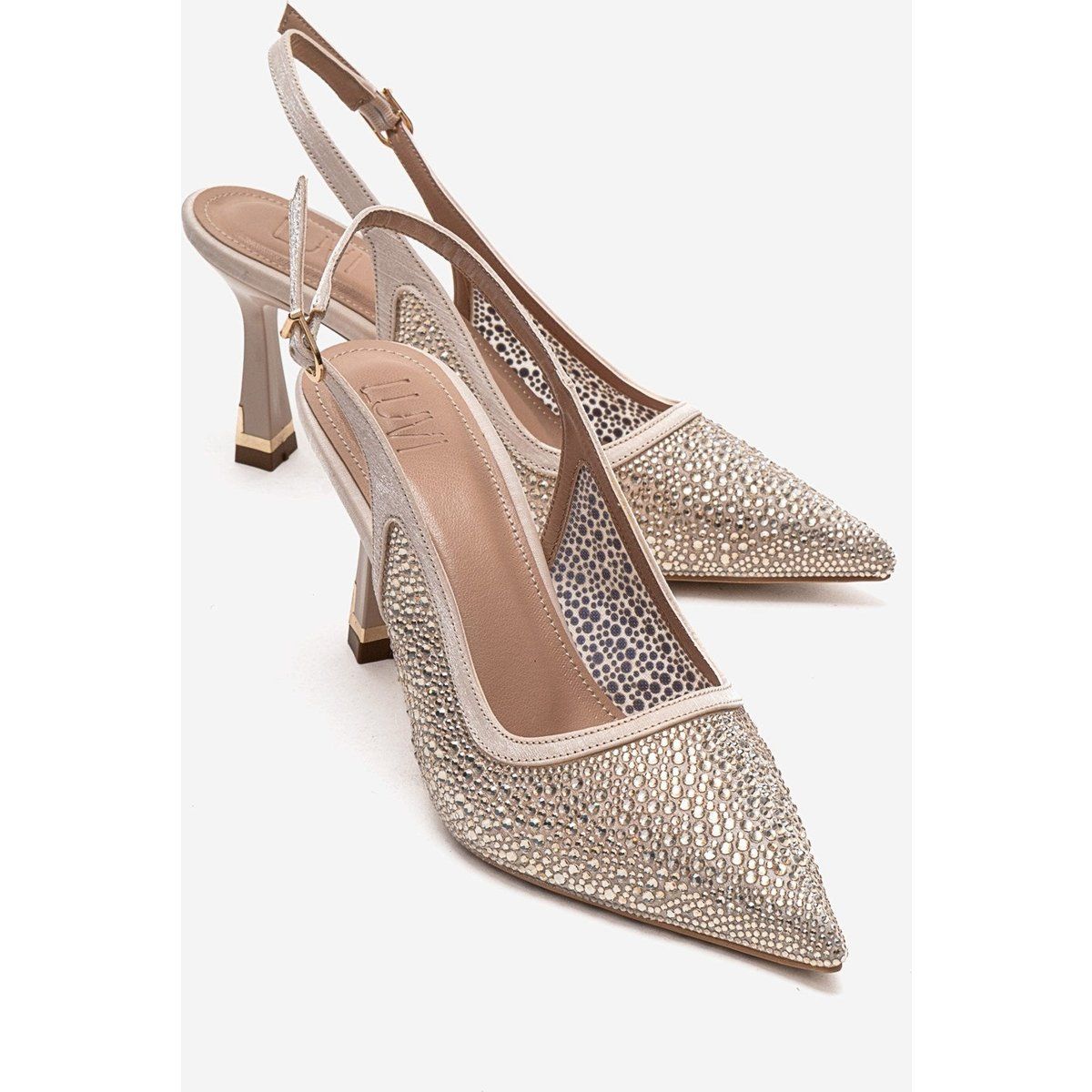 Verzierte Slingback-Stiletto-Pumps
