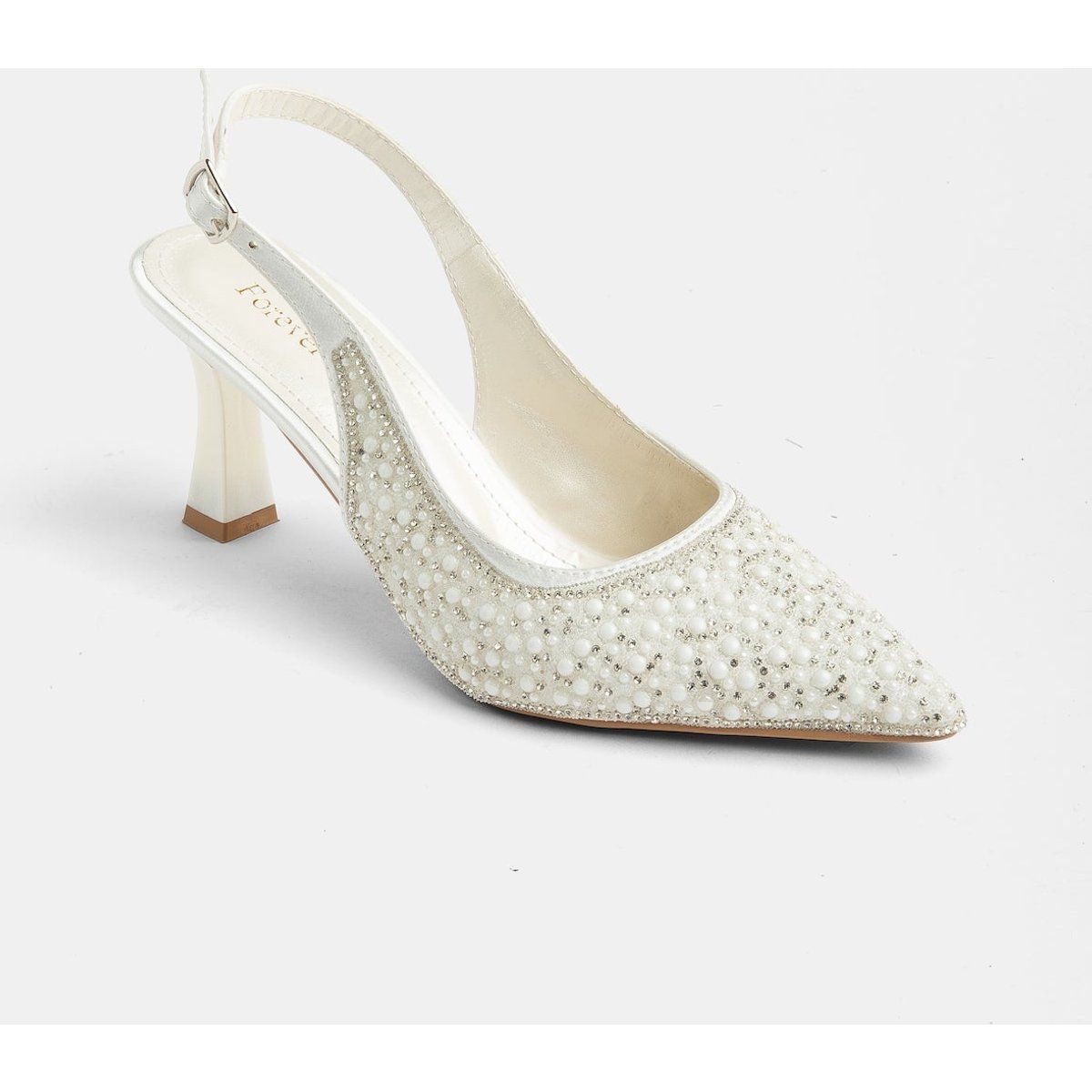 Verzierte Slingback-Pumps mit spitzer Kappe