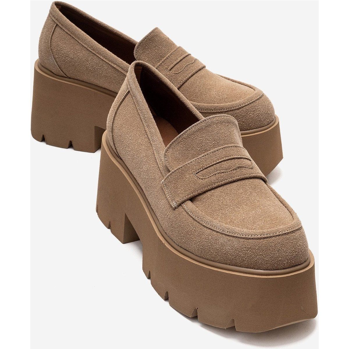 Chunky Plateau-Loafer aus Wildleder