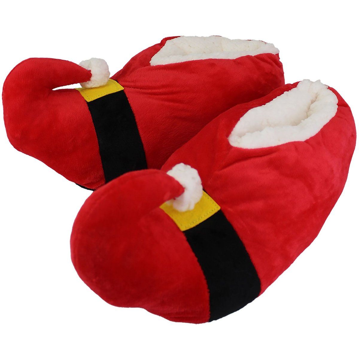 Festliche Weihnachtsmann-Gürtel Plüschhausschuhe