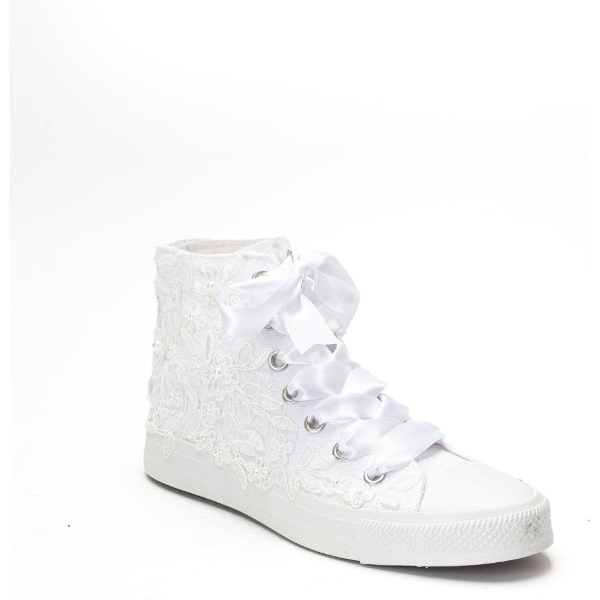 Braut-Sneaker mit floraler Spitze