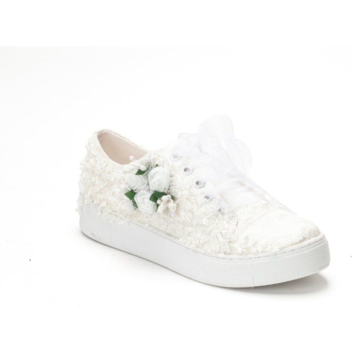 Romantische Braut-Sneaker mit Spitze