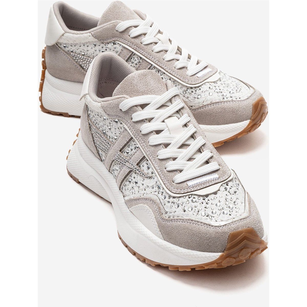 Verzierte sportliche Plateau-Sneaker