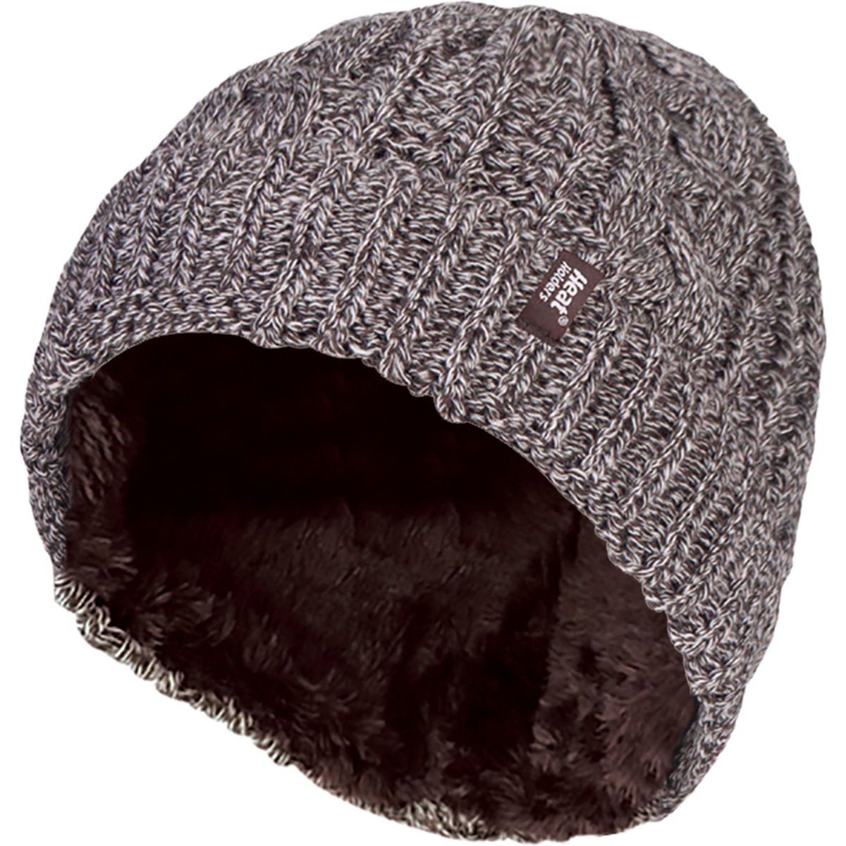 Warme gefütterte Grobstrick-Beanie